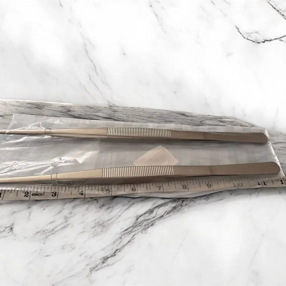 STAINLESS STEEL FOOD TWEEZERS